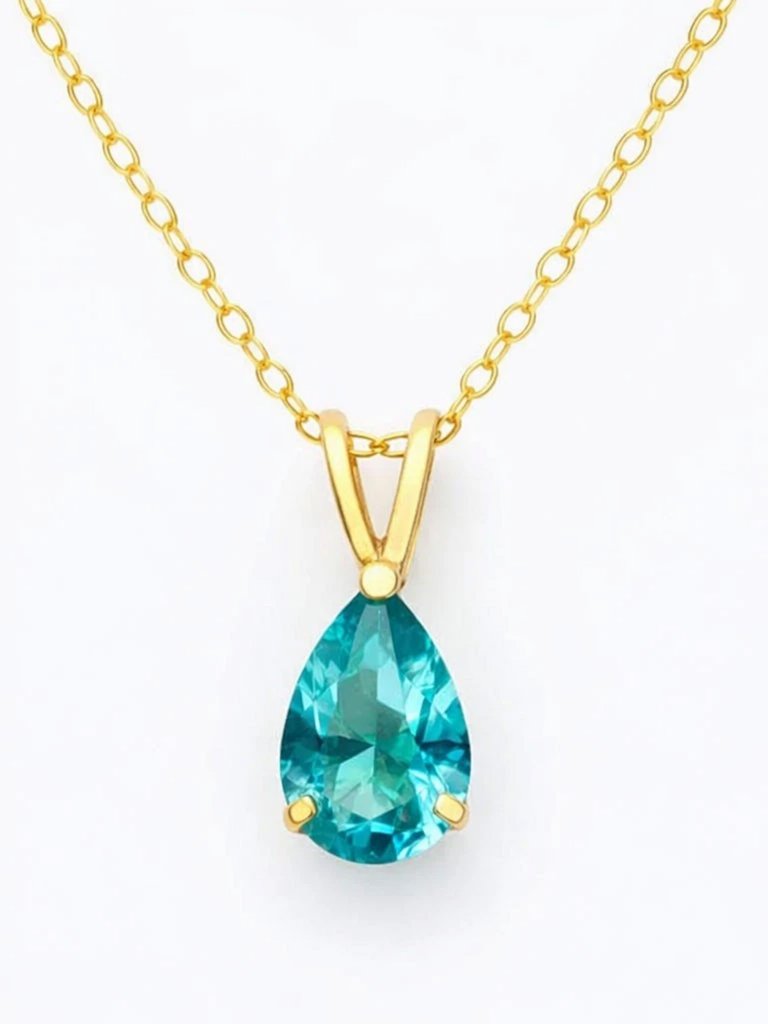 Genuine 1.10 Cts Paraiba Tourmaline Pendant Solid 14k Gold